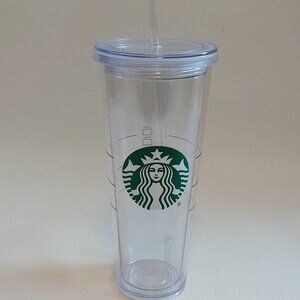 VENTI Starbucks Clear Acrylic Tubler Venti Cold Cup with Straw